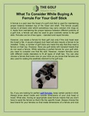 What To Consider While Buying A Ferrule For Your Golf Stick.pdf