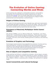 The Evolution of Online Gaming Connecting Worlds and Minds.docx
